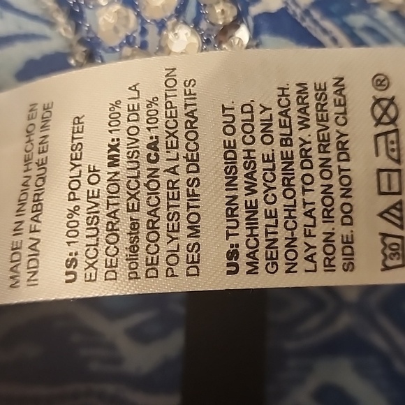 Chico’s Blue Embellished pullover tunic sz 3(16-18) - Picture 3 of 10